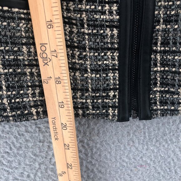 Banana Republic Blazer Womens 2 Petite Gray Wool Blend Tweed Zip 3/4 Sleeve PU - Picture 11 of 12